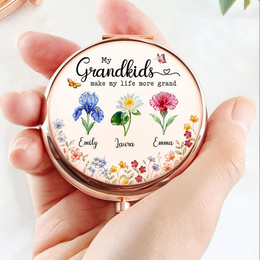 Make Life More Grand With Lovely Kids - Personalized Custom Compact Mirror
