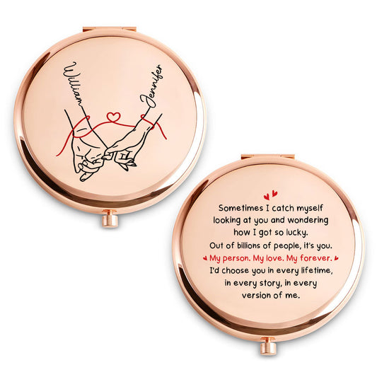 How Lucky I Am - Personalized Custom Compact Mirror