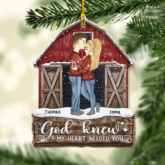 God Knew My Heart Needed You - Personalized Custom Acrylic Ornament