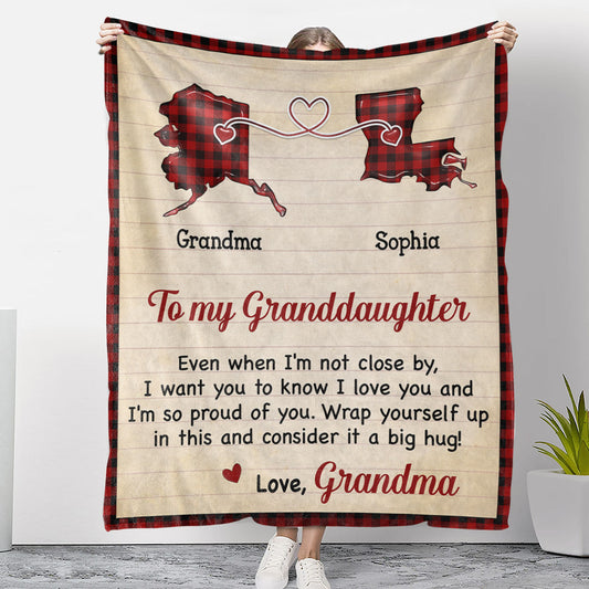 Big Hug Long Distance Gift - Personalized Custom Fleece Blanket