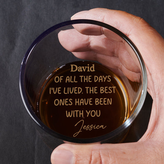 Love Grows Stronger With You - Personalized Custom Engraved Whiskey Glass
