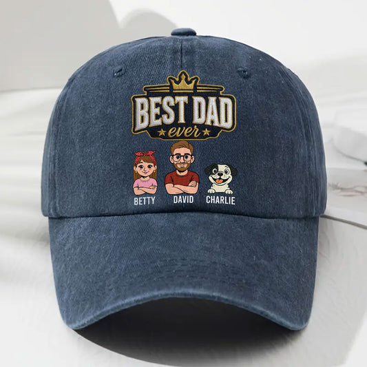 The Cool Parent Of Us - Personalized Custom 3D Effect Vintage Washed Denim Cap