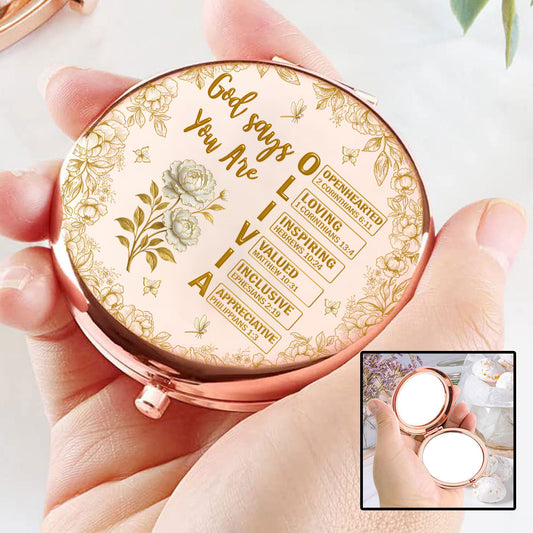 God Says You Are Bible - Personalized Custom Compact Mirror