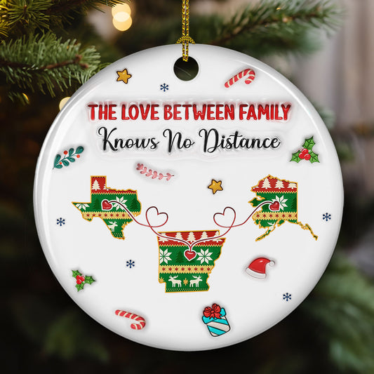 No Distance At All - Personalized Custom 3D Inflated Effect Ceramic Ornament