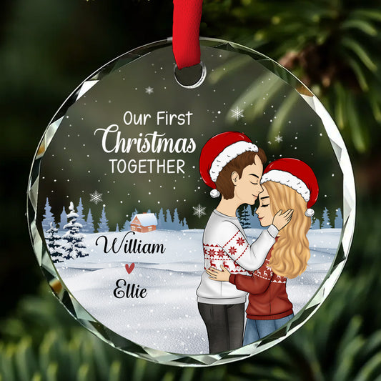 Our First Christmas - Personalized Custom Glass Ornament