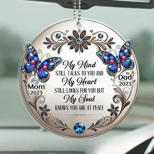 My Mind My Heart My Soul Butterfly - Personalized Custom Car Ornament