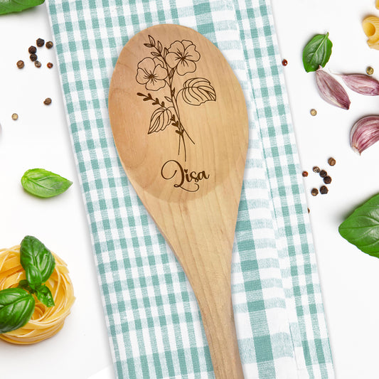 The Bloom Recipe - Personalized Custom Engraved Wooden Spoon
