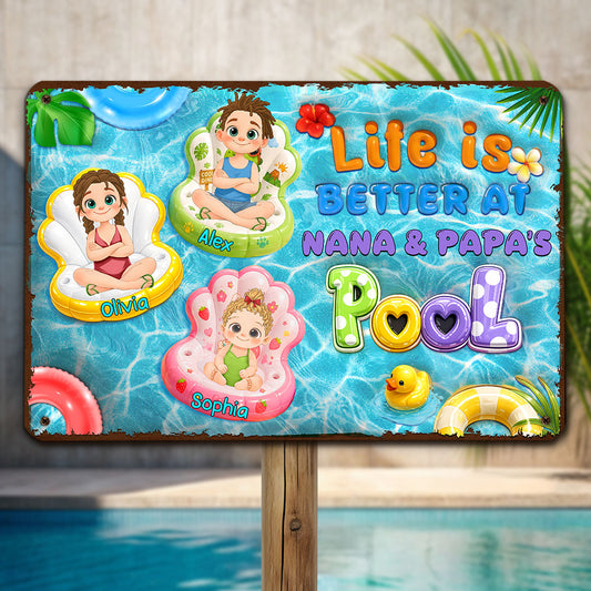 Come To The Pool - Personalized Custom 3D Effect Metal Sign