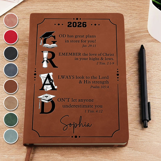 God Has Great Plans - Personalized Custom Leather Journal