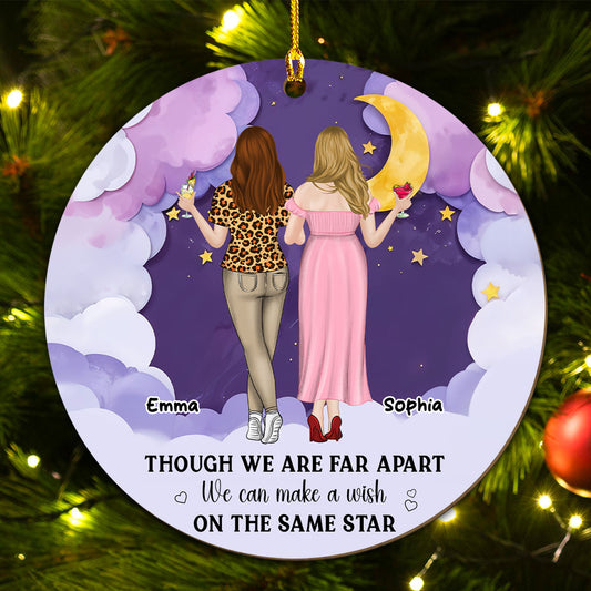 We Are Far Apart - Personalized Custom Wood Ornament