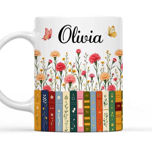 Lost In Floral Chapters - Personalized Custom Coffee Mug
