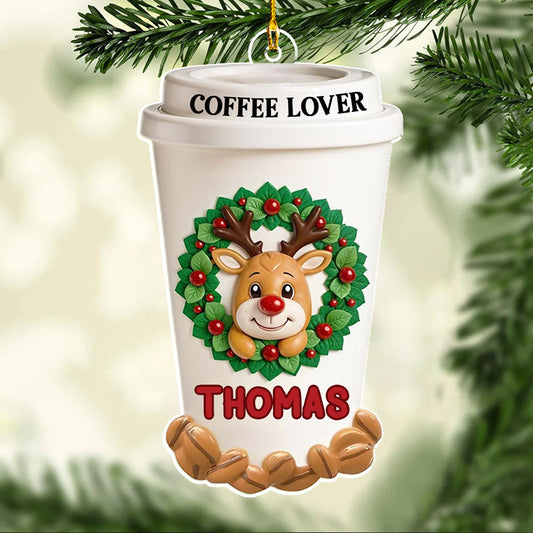 Coffee Lover Christmas - Personalized Custom Acrylic Ornament