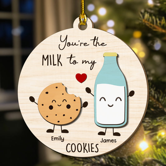 You Are The Milk To My Cookie - Personalized Custom Freeshape 2-Layered Wood Ornament