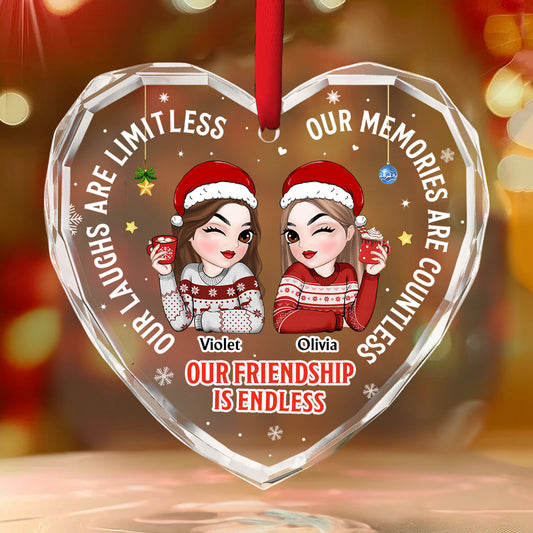 Besties Forever - Personalized Custom Glass Ornament