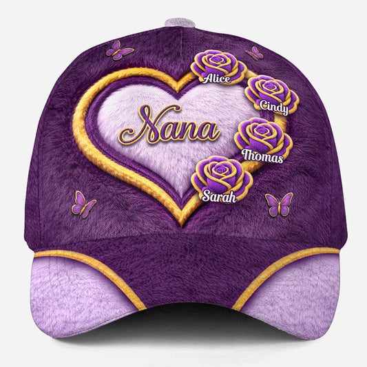 Grandma Flowers - Personalized Custom Classic Cap
