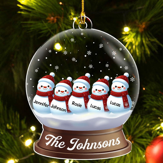 Snowman Family Christmas - Personalized Custom Acrylic Ornament