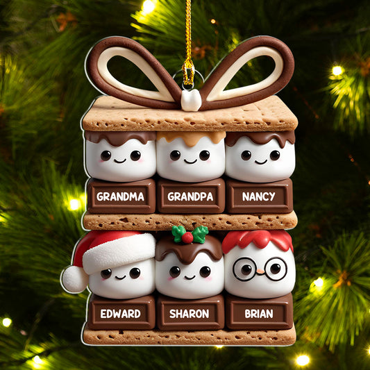 Happy Smores - Personalized Custom Acrylic Ornament - Gifts For Family, Friends, Coworkers