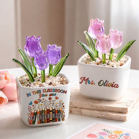 This Class - Personalized Custom Glass Everlasting Tulips