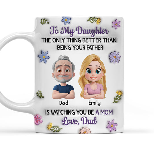 Linked Together Cartoon From Dad - Personalized Custom 3D Inflated Effect Mug