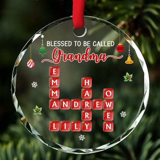 Blessed Grandma Christmas - Personalized Custom Glass Ornament