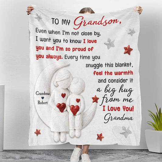 I Want You Know How Much I Love You Ver Grandson - Personalized Custom Fleece Blanket
