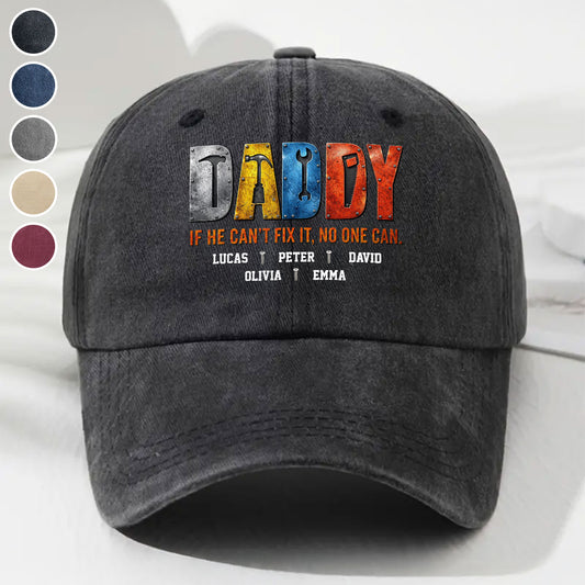 No One But Daddy - Personalized Custom Vintage Washed Denim Cap