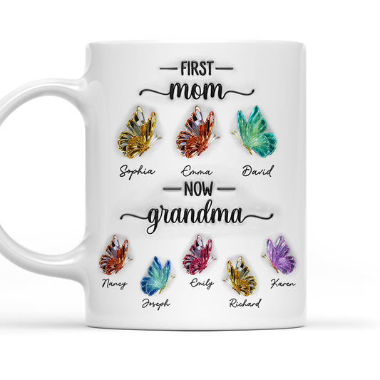 Grandma Butterflies - Personalized Custom 3D Inflated Effect Mug