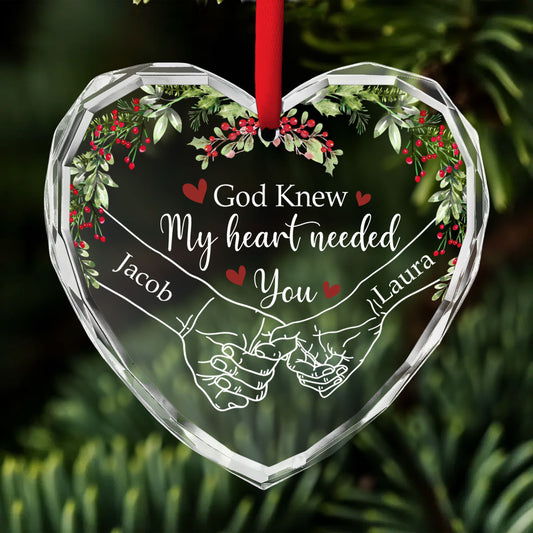 My Heart Needed You - Personalized Custom Glass Ornament