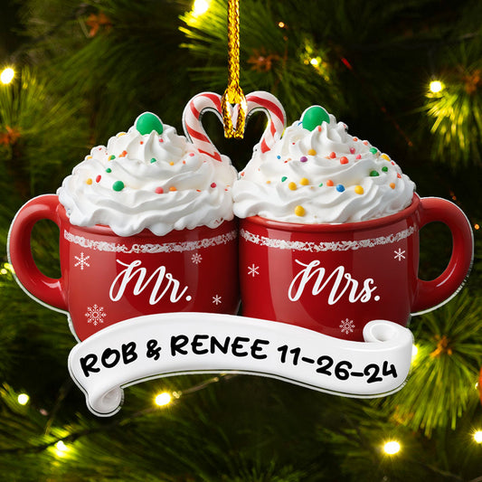 Happy Mr And Mrs - Personalized Custom Acrylic Ornament