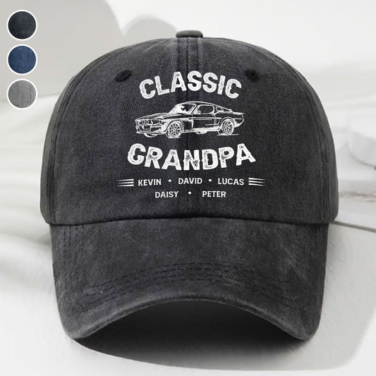 Classic Grandpa - Personalized Vintage Washed Denim Cap