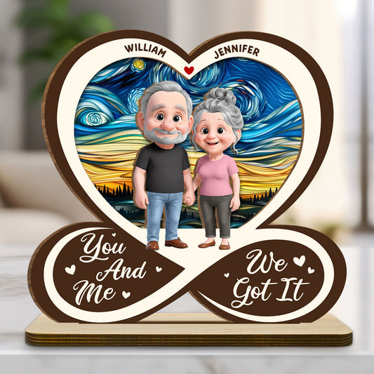 No Matter What I Love You - Personalized Custom 2-Layer Wood Plaque With Flat Base