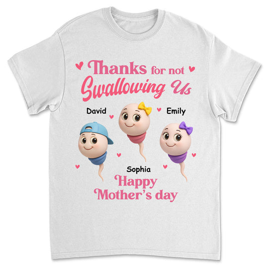 Thanks For Not Swallowing - Personalized Custom Shirt