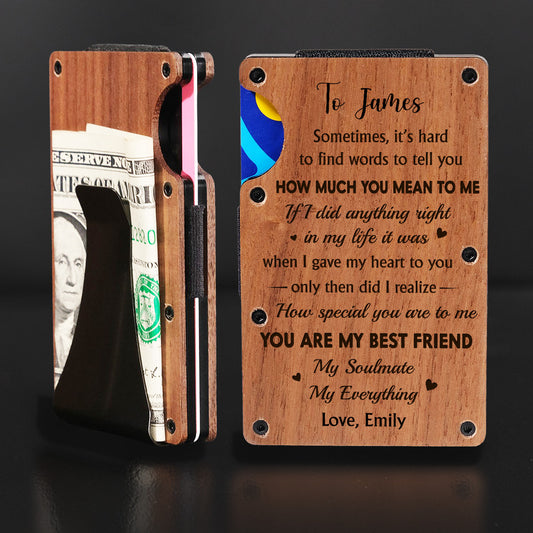 You Mean Everything To Me - Personalized Custom Wooden Card Holder