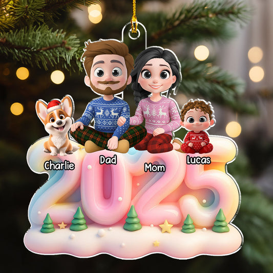 Light The Year With Pink - Personalized Custom 3D Effect Acrylic Ornament