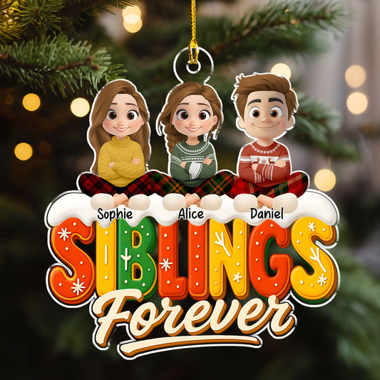 Siblings Christmas - Personalized Custom Acrylic Ornament