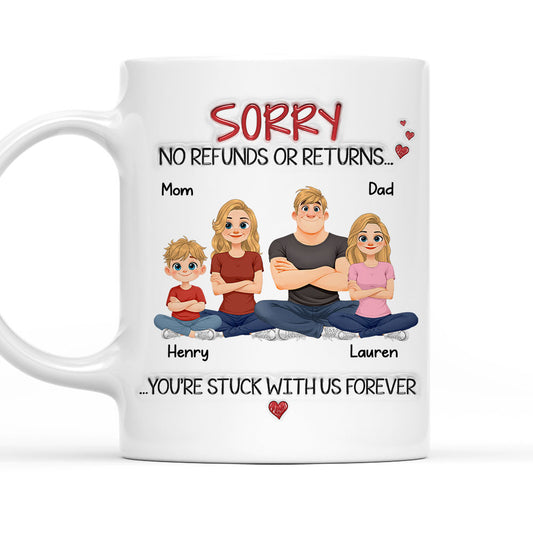 You Are Stuck With Us Forever - Personalized Custom 3D Inflated Effect Coffee Mug