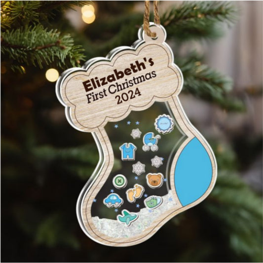 First Christmas - Personalized Custom Acrylic Shaker Ornament