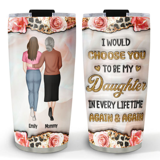 My Heart My Daughter - Personalized Custom 3D Inflated Effect Tumbler