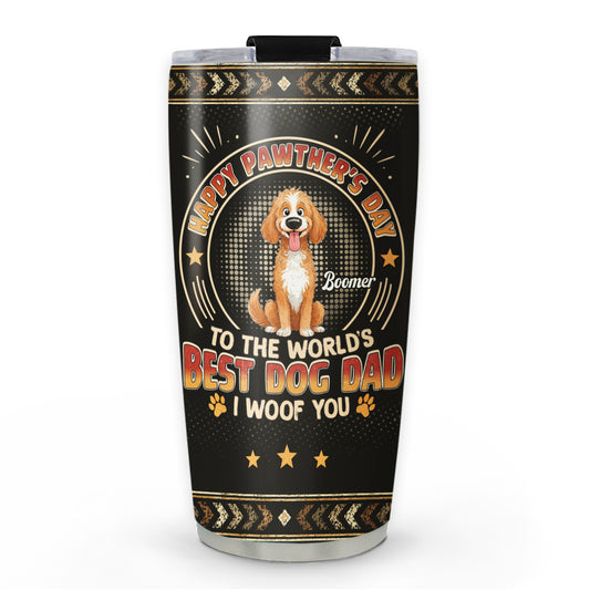 Pawther Day With Dog Dad - Personalized Custom Tumbler