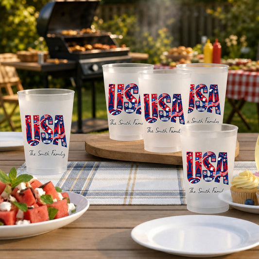 Support Your Country - Personalized Custom Frosted Cup
