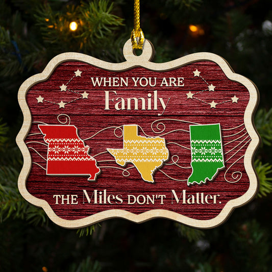 No Matter How Far - Personalized Custom Freeshape 2-Layered Wood Ornament