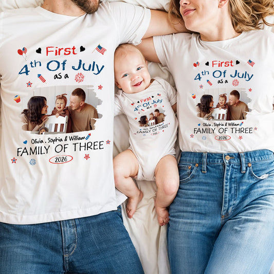First 4th Of July Photo - Personalized Custom T-shirt And Onesie