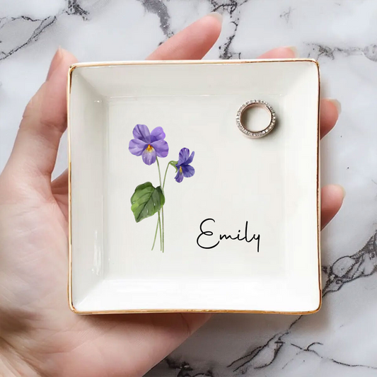 Friends Are Flowers That Never Fade  - Personalized Custom Jewelry Dish