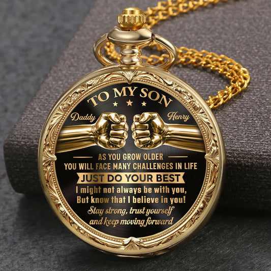 My Son - Personalized Print Pocket Watch