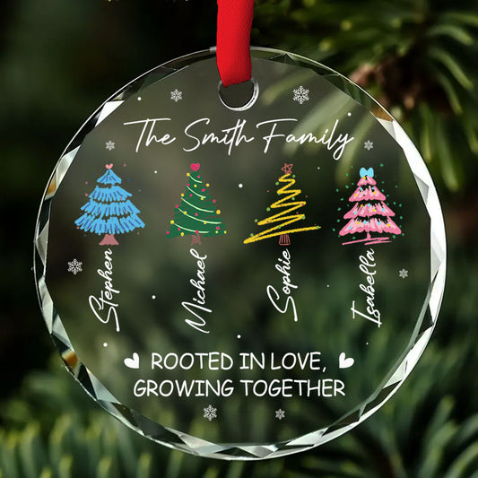 Love Grows Where We Are Rooted - Personalized Custom Glass Ornament