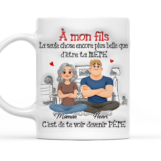 Être Papa - Mug Personnalisé Avec Effet 3D En Relief