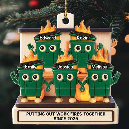 Dumpster Fires In Office Scene - Personalized Custom Acrylic Ornament