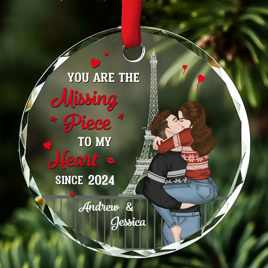 The Year I Found My Missing Piece Couples - Personalized Custom Glass Ornament