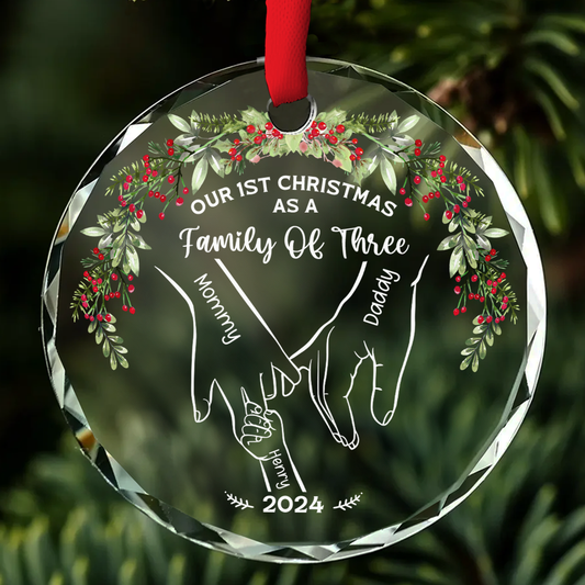 Our 1st Christmas As Love - Personalized Custom Glass Ornament