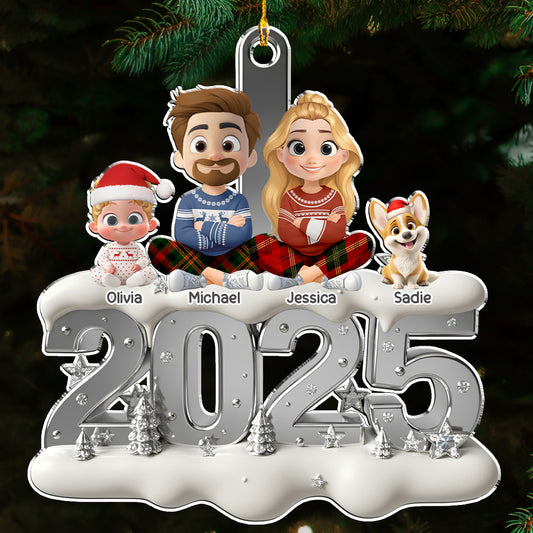 Silvery Year - Personalized Custom 3D Effect Acrylic Ornament